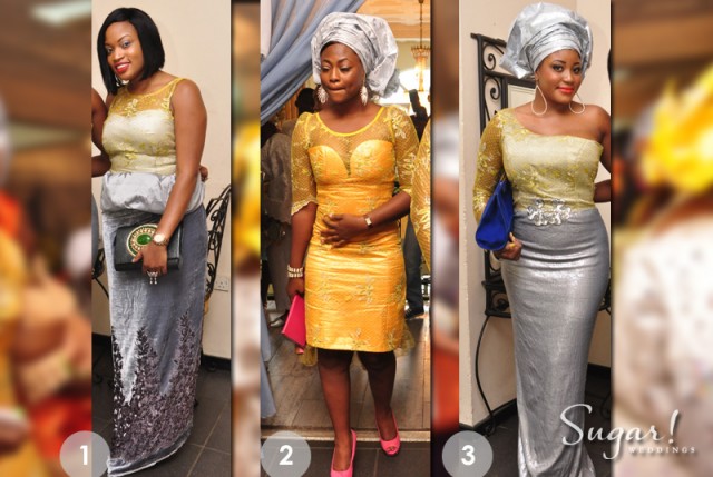 aso-ebi faceoff, aso-ebi, yellow aso-ebi, silver aso-ebi