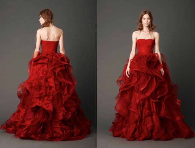 Photography: Dan Lecca | Scarlett strapless ballgown with tulle panel skirt and embellished flange appliqué and hand-rolled floral, Chantilly lace detail