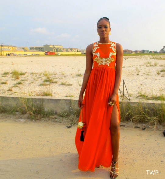 Virgos Lounge thigh-high slit maxi dress